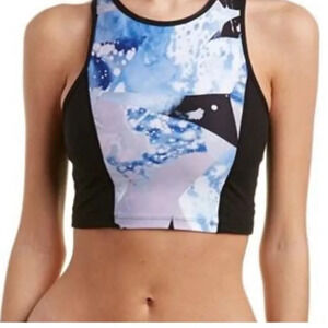 Betsy Johnson Lavender Abstract Crop Top Sports Bra S